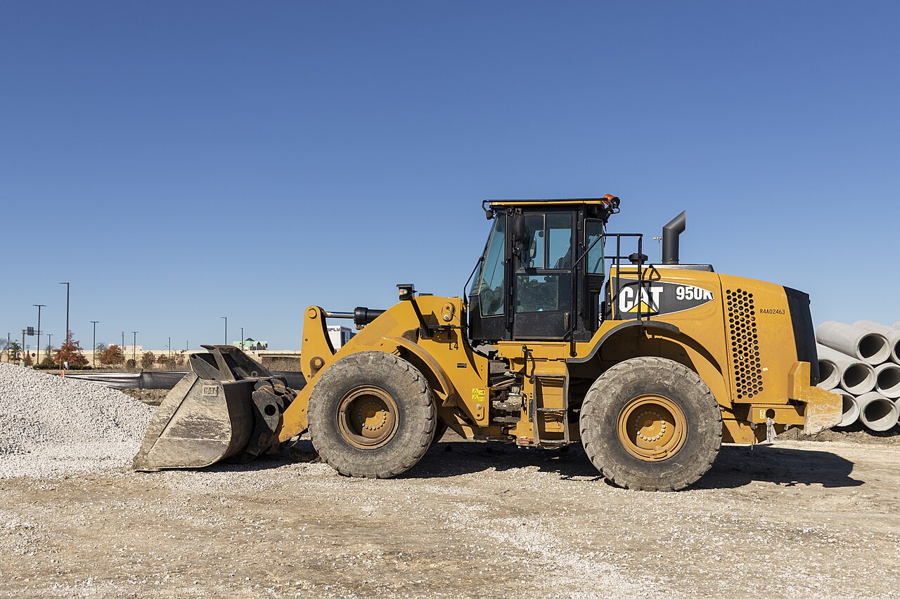 Heavy construction equipment at auction